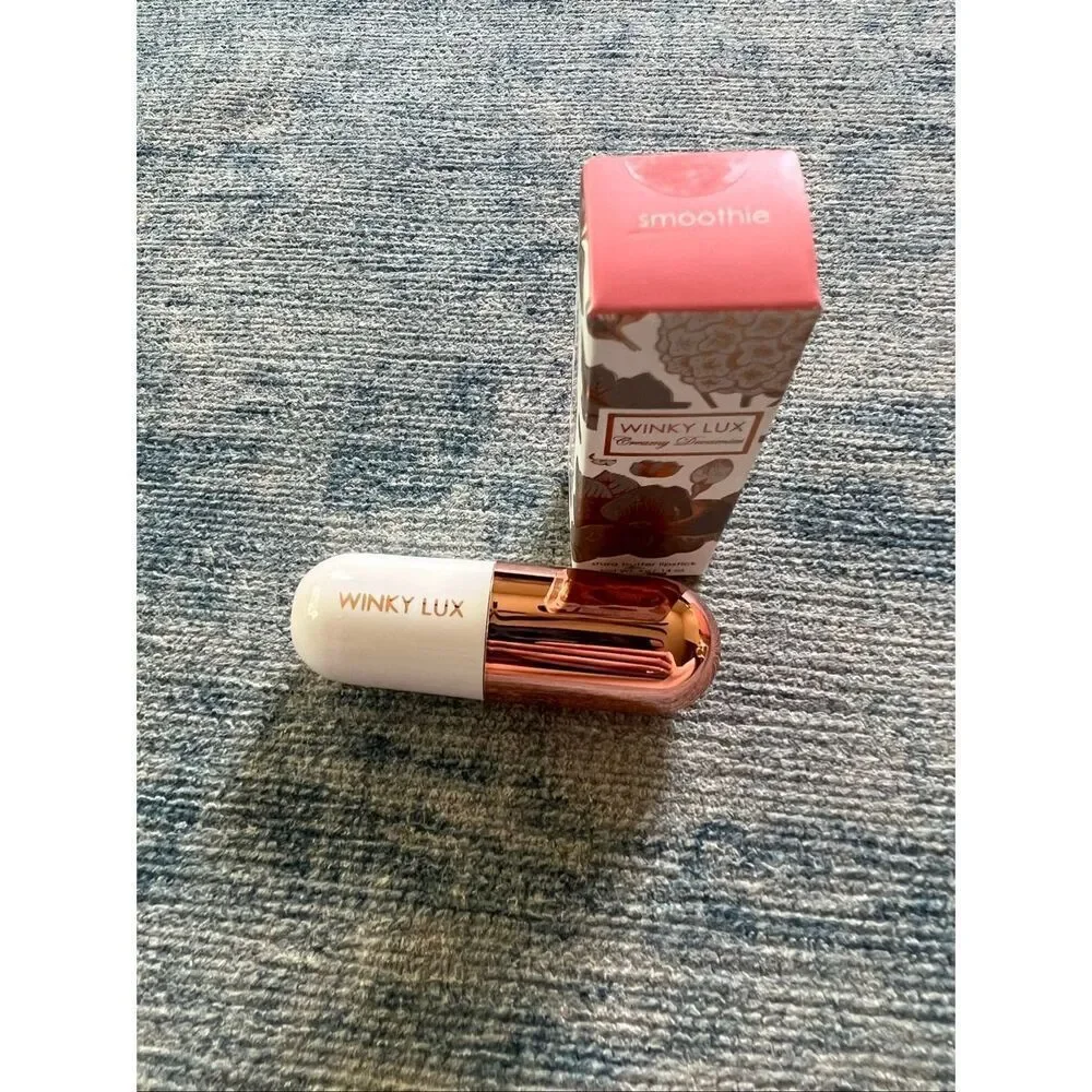 Winky Lux Rose Gold Travel Bag Brow Pencil Lip Gloss Lipstick Cleanser